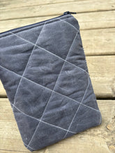 Load image into Gallery viewer, small Woven & Waxed Canvas navy e-reader sleeve