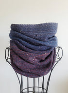 Cowl -- dark blue superwash merino tweed