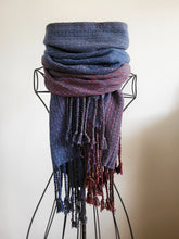 Load image into Gallery viewer, Blanket Scarf -- grey/blue tencel
