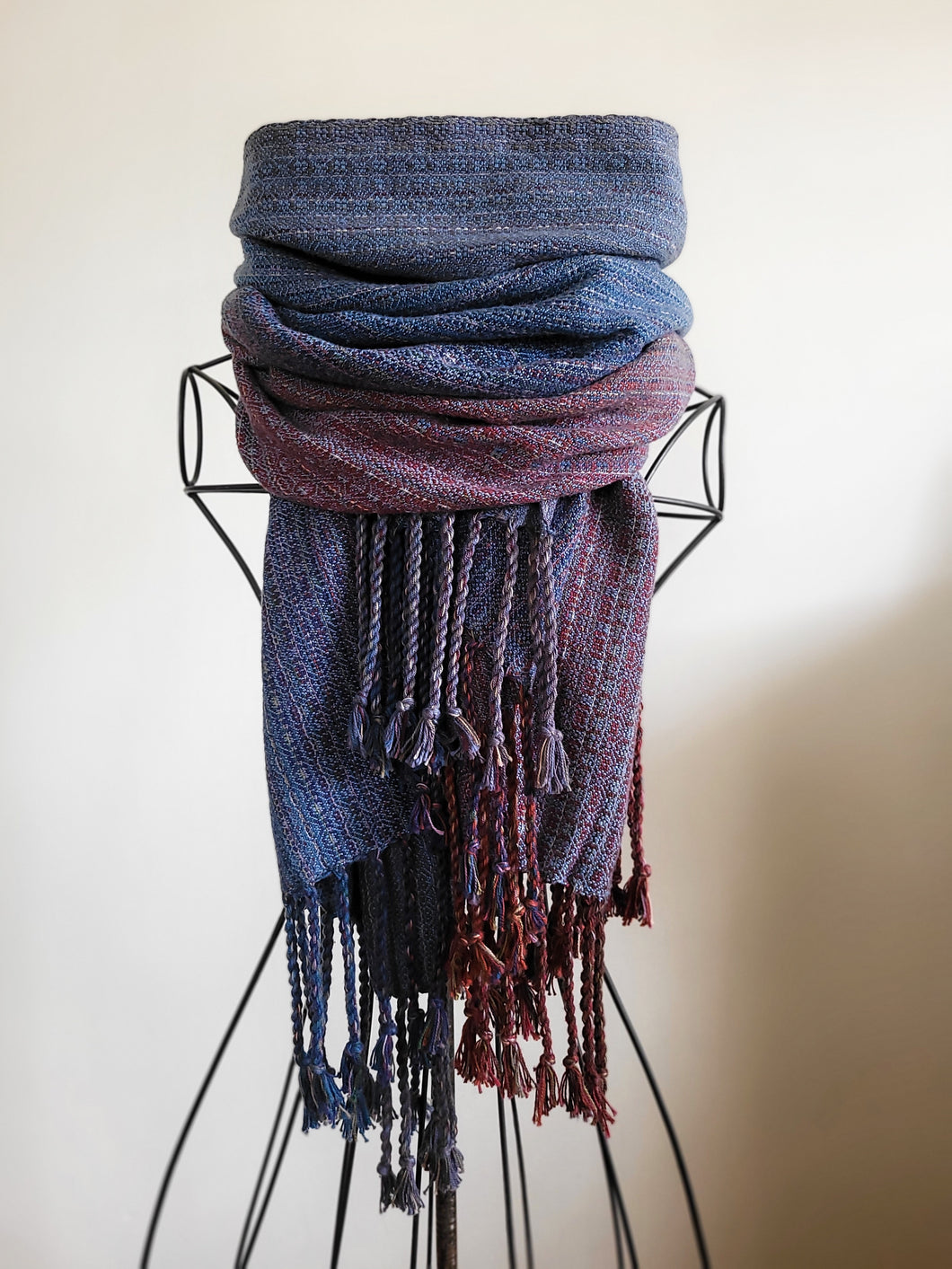 Blanket Scarf -- grey/blue tencel