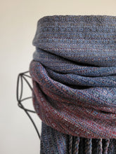 Load image into Gallery viewer, Blanket Scarf -- grey/blue tencel
