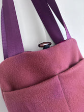 Load image into Gallery viewer, Tote - dusty rose wool jacket upcycle
