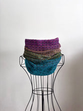 Load image into Gallery viewer, Handwoven Cowl - black slub cotton weft
