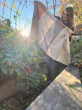 Load image into Gallery viewer, Blanket scarf - colour block tencel, twisted fringe
