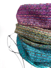 Load image into Gallery viewer, Handwoven Cowl - black slub cotton weft
