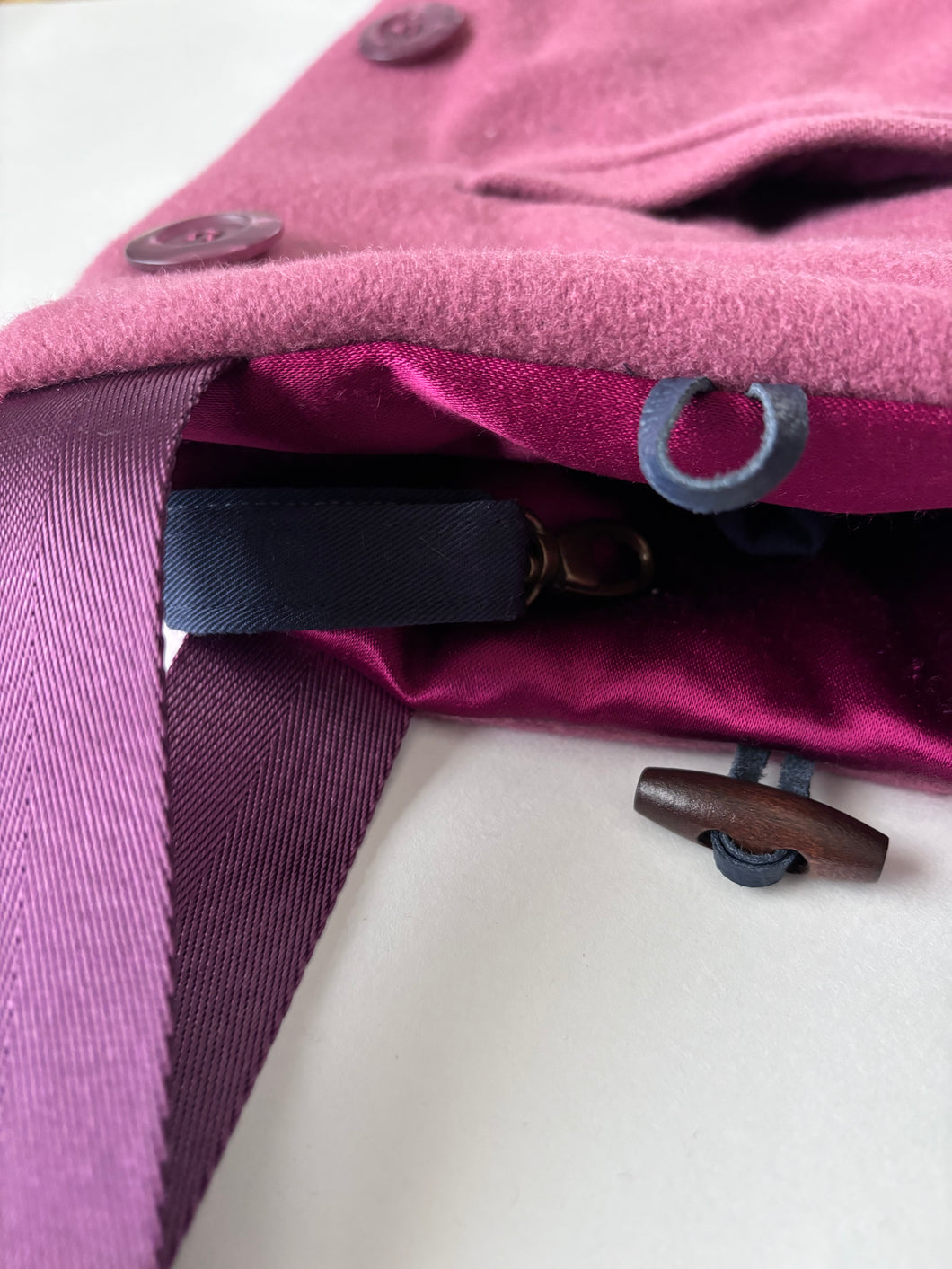 Tote - dusty rose wool jacket upcycle