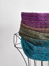 Load image into Gallery viewer, Handwoven Cowl - black slub cotton weft
