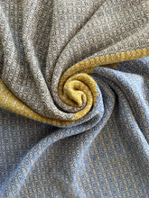 Load image into Gallery viewer, Cowl - Superwash merino wool in grey, mustard and blue
