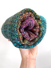 Load image into Gallery viewer, Handwoven Cowl - black slub cotton weft
