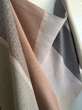 Load image into Gallery viewer, Blanket scarf - colour block tencel, twisted fringe
