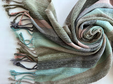 Load image into Gallery viewer, Blanket scarf -- pale green tencel
