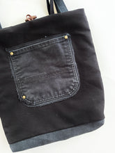 Load image into Gallery viewer, Tote - wool tweed &amp; upcycled fabrics
