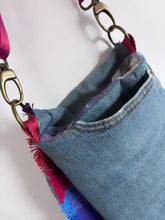 Load image into Gallery viewer, Crossbody purse - woven &amp; upcycled fabrics (jeans/canvas)
