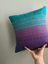Load image into Gallery viewer, Envelope Pillow -- bright blue bamboo weft
