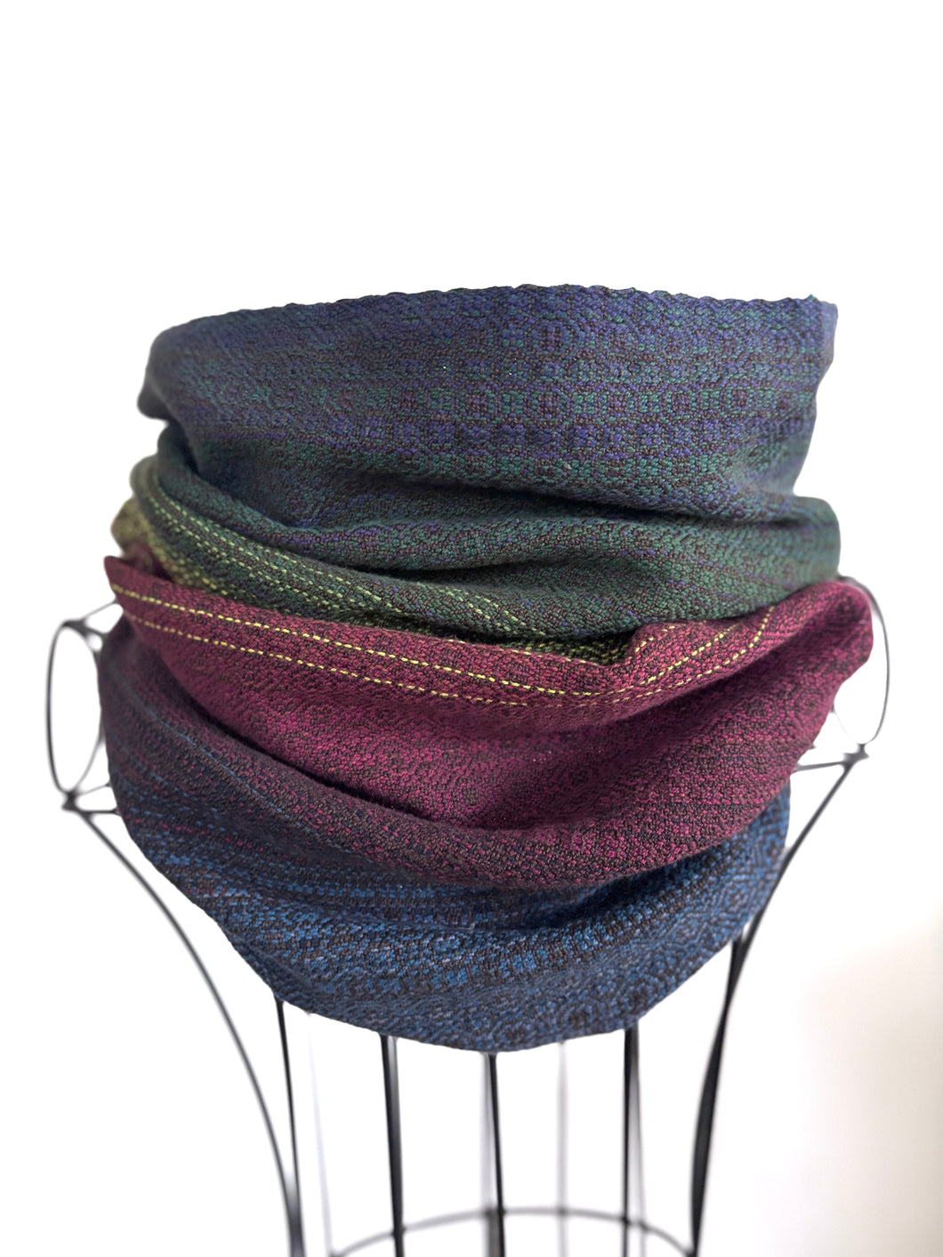 Cowl -  dark brown cotton weft
