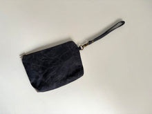 Load image into Gallery viewer, Woven pouch - dark brown zipper
