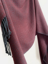 Load image into Gallery viewer, Blanket scarf - burgundy bamboo weft
