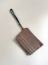 Load image into Gallery viewer, Woven pouch - dark brown zipper
