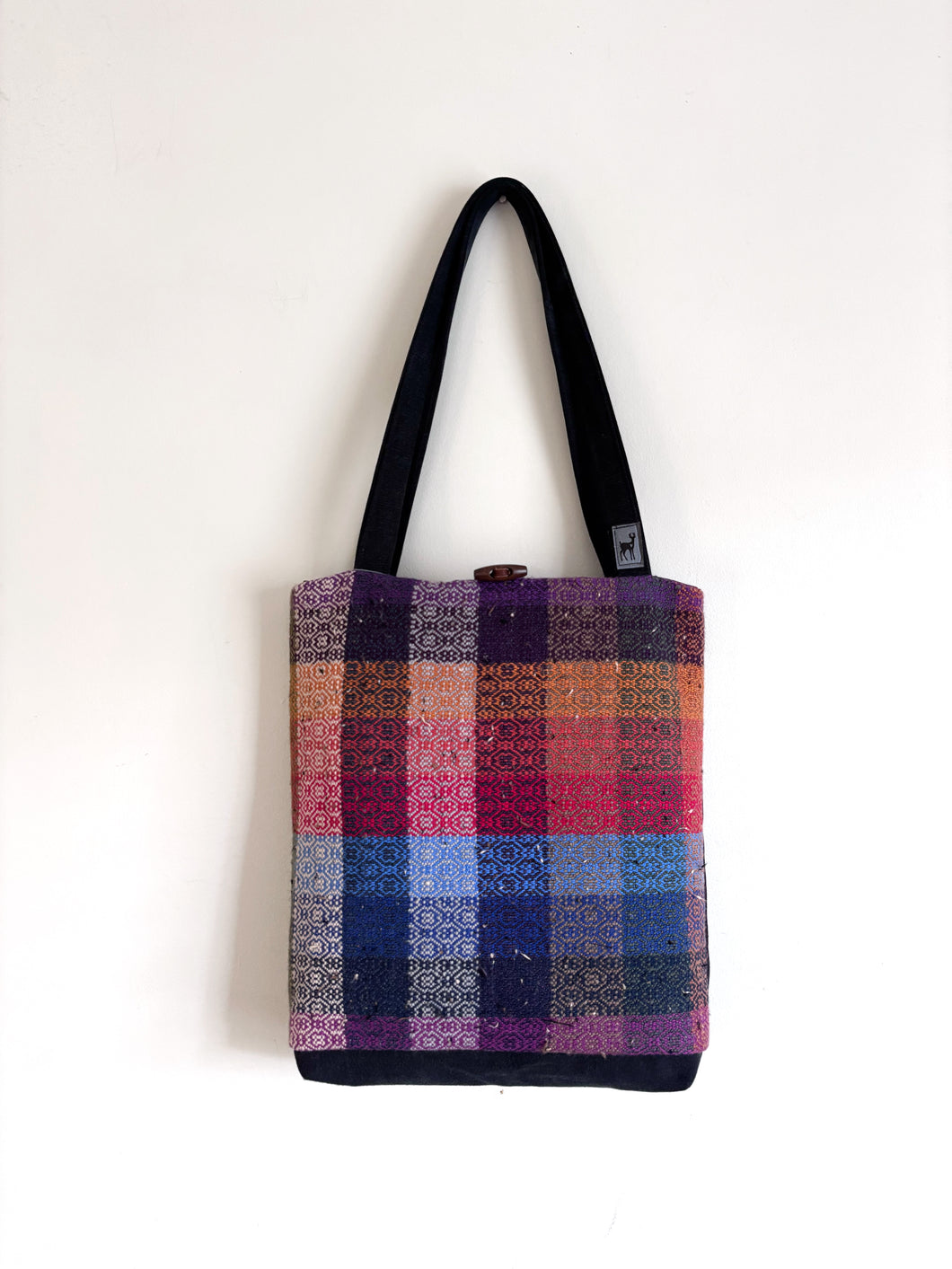 Tote - wool tweed & upcycled fabrics