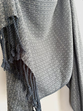 Load image into Gallery viewer, Blanket scarf - white tencel weft
