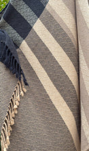 Load image into Gallery viewer, Throw blanket : stone/charcoal/natural cotton wefts
