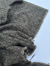 Load image into Gallery viewer, Fabric - black tencel weft with variegated purple inlay work
