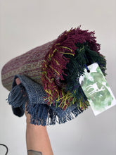 Load image into Gallery viewer, Blanket scarf - light blue tencel weft
