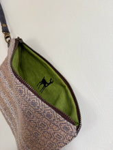 Load image into Gallery viewer, Woven pouch - dark brown zipper

