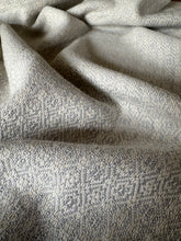 Load image into Gallery viewer, Blanket scarf - light blue bamboo weft

