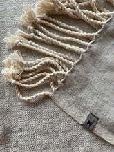Load image into Gallery viewer, Blanket scarf - light blue bamboo weft
